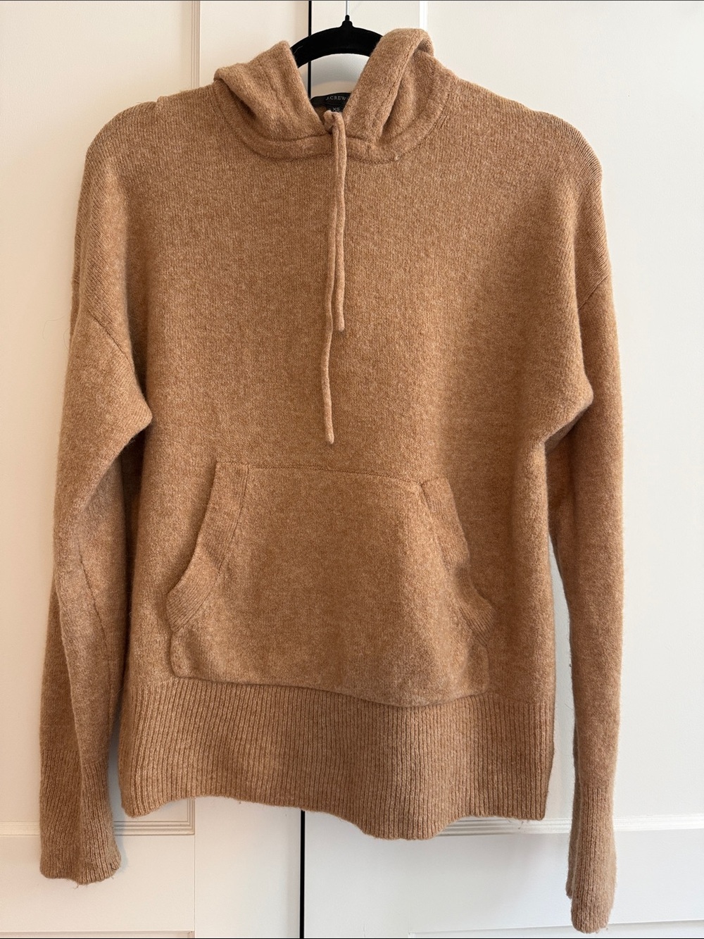 JCrew Women’s Camel Hooded Knit Alpaca/Wool Blend Sweater | Size XS